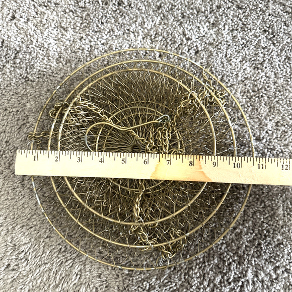 Vintage 3 Tier Copper Wire Hanging Fruit Basket Collapsible Kitchen Storage 36" - Picture 3 of 4